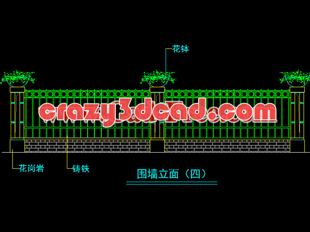 Landscape fence Cad Elevations
